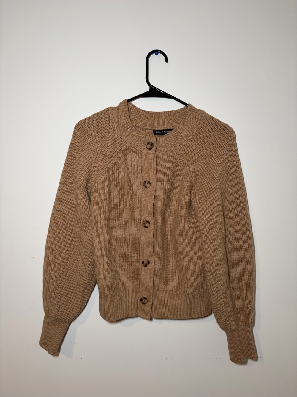 Banana Republic Camel Button-Up Knit Cardigan